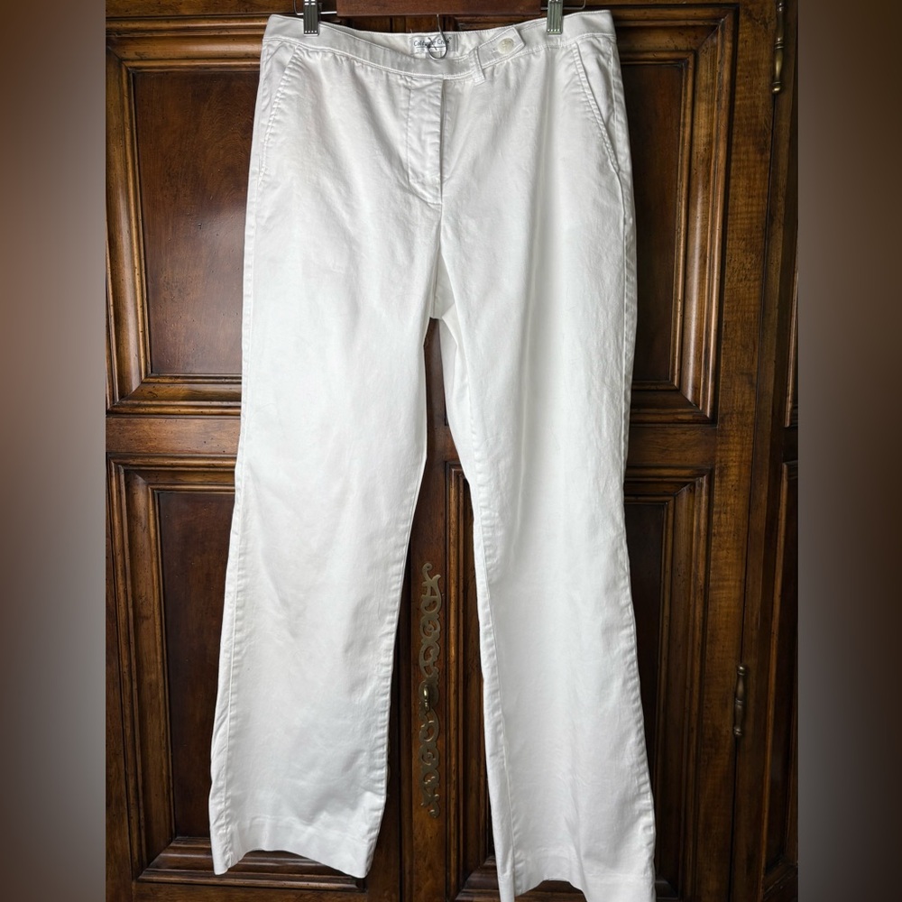 Women's White Coldwater Creek size 12 cotton pants